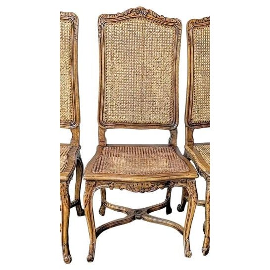 French Country Pair Vintage Custom Seat Cushions for Louis the XV Side Chairs For Sale - Image 3 of 3