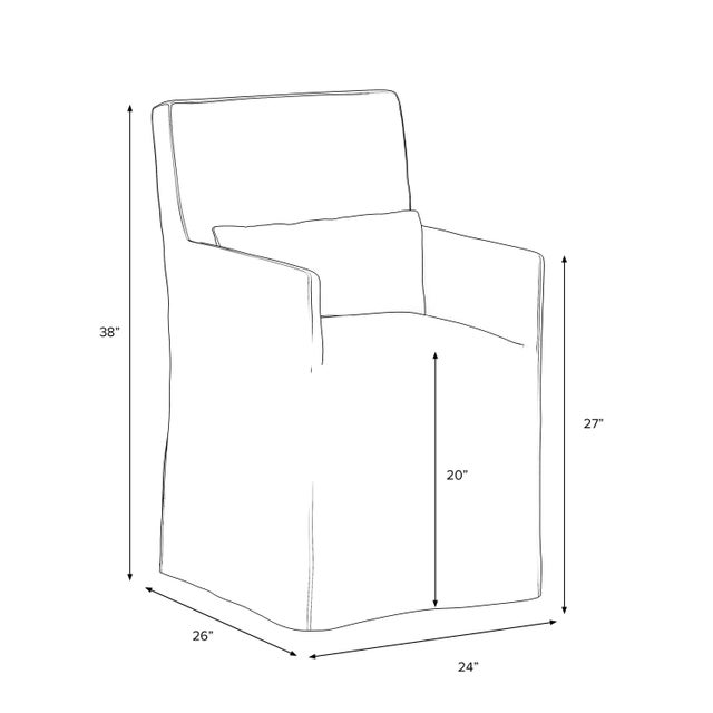 Transitional Stoffer Home x Cloth & Company Slipcover for Lindy Dining Armchair in Francie Floral Blue For Sale - Image 3 of 8