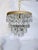 Traditional Mid 20th Century Italian Brass Upside Down Layered Cake Pendant For Sale - Image 3 of 8