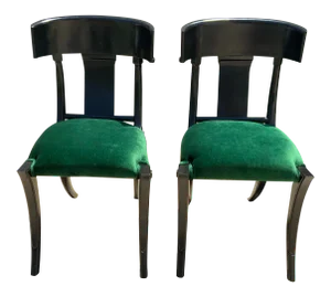 Mid Century Modern Klismos Style Chairs - a Pair