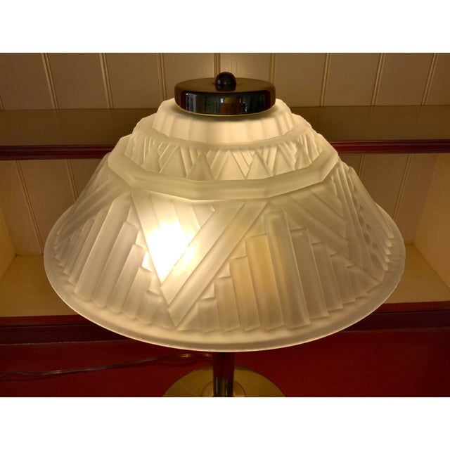 Brass Vintage French Art Deco Table Lamp For Sale - Image 8 of 12