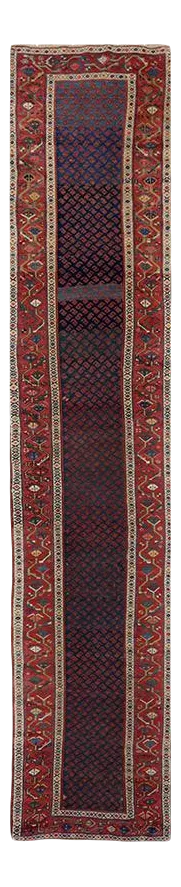 1910s Antique Persian Kord Area Rug 3'4" X 16'9"