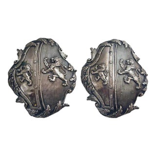 Early 19th Century English George III Silver-Plated Carriage Plaques - A Pair For Sale