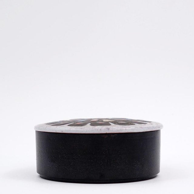 Black Mid-Century Ceramic Jewelry Box by Perignem, Belgium, 1950s For Sale - Image 8 of 11