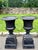 Pair English Neoclassical Black Cast Iron Campana Garden Urns on Plinths, Circa 1880 For Sale - Image 4 of 12