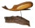 1980s Vintage Hand-Carved Wood Whale Sculpture For Sale