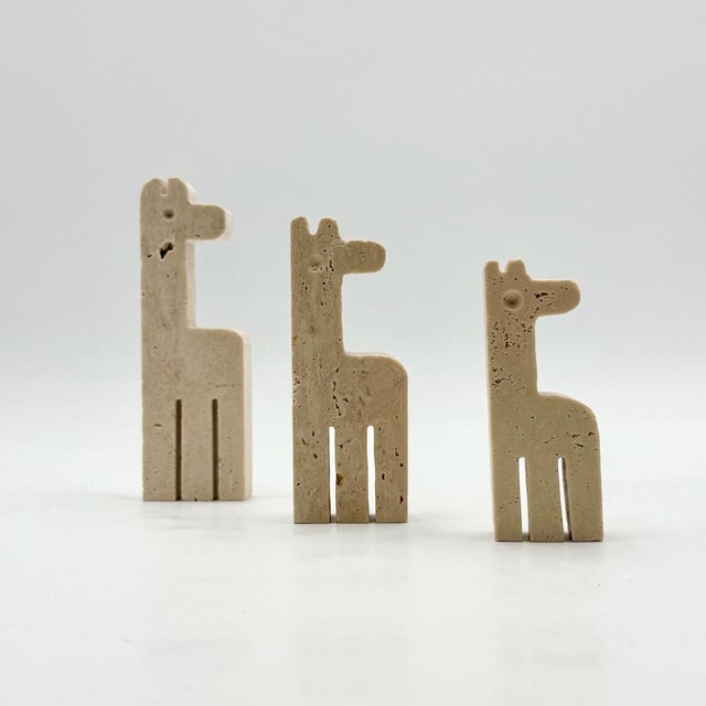 Vintage Italian Zoomorphic Sculptures in Travertine Stone, 1970s, Set of 3 For Sale - Image 11 of 14
