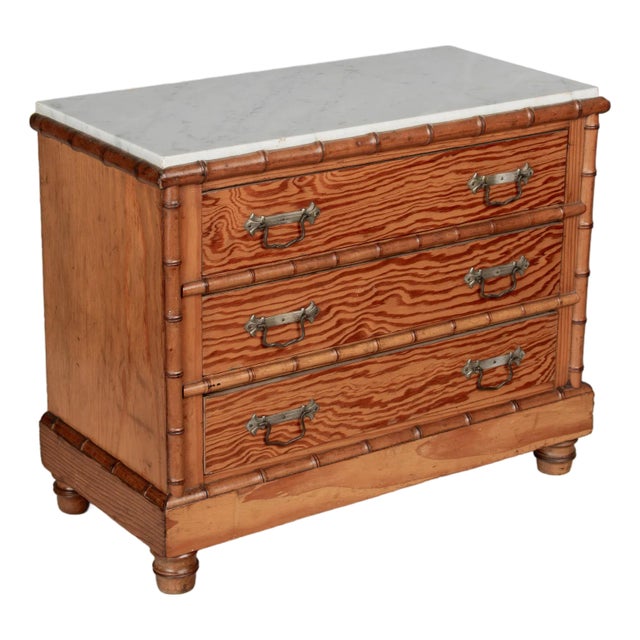 French Faux Bamboo Jewelry Chest For Sale