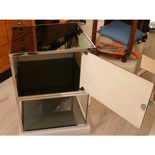 Space Age Coffee Table and Bar Cabinet Set in Chromed Metal, 1970s, Set of 2 For Sale - Image 9 of 18