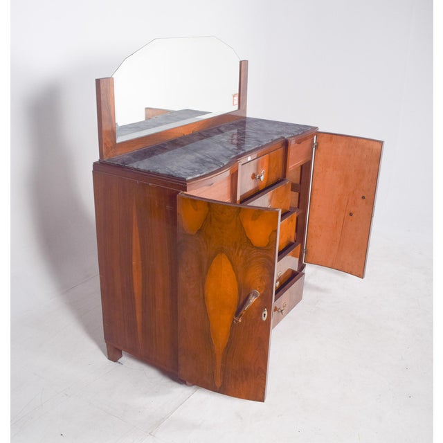 Vintage Portuguese Art Deco Mirror Sideboard, 1920 For Sale - Image 11 of 18