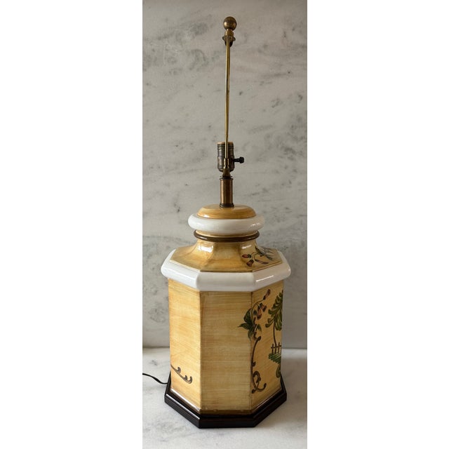 Hand Painted Mid Century Asian Design Table Lamp by Frederick Cooper For Sale In Austin - Image 6 of 15