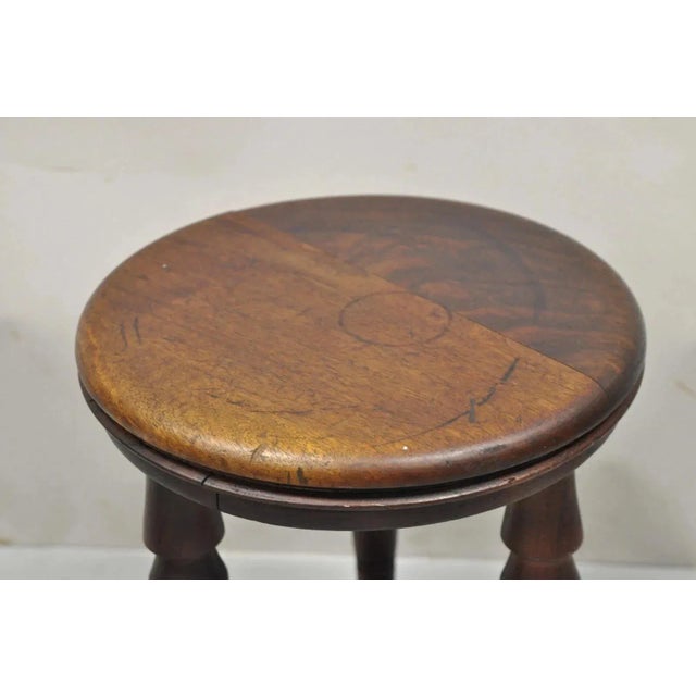 Antique Jacobean Walnut Shoe Shine Box Stool Vintage Retail Store Decor Footrest For Sale - Image 4 of 8