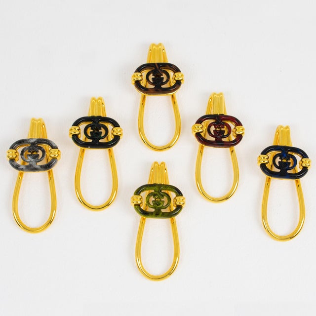 Gucci Barware Gold Plated and Enamel Cocktail Glass Makers in Box, circa 1980 For Sale - Image 18 of 18