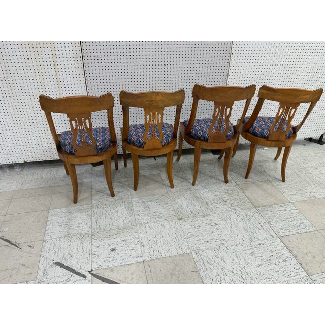 1940s 19th Century Napoleon LLL Walnut French Gondola Chais- Set of 4 For Sale - Image 5 of 11