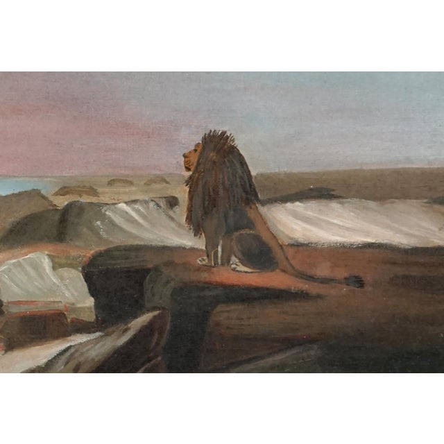 Wonderful early 20th Century study of Jean Leon Gerome Ferris's 1885 Lion and Sun landscape "The Two Majesties." Unsigned....