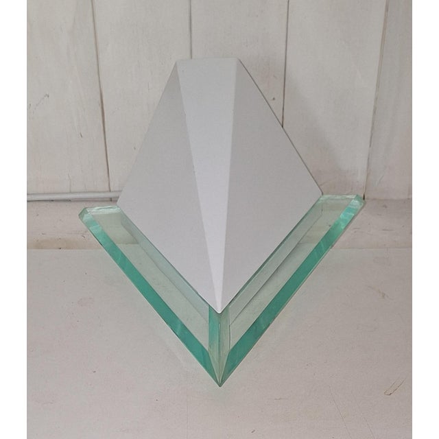 Vintage Wall Lamp with Acrylic Glass and White Metal Shade by Vrieland Design, 1990s For Sale - Image 4 of 8