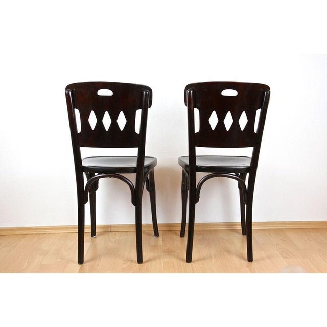 Black Art Nouveau Bentwood Chairs attributed to Kohn, Vienna, 1910s, Set of 2 For Sale - Image 8 of 14