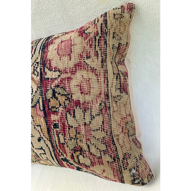 Late 20th Century Pillow With Antique Kirman Rug For Sale - Image 4 of 5