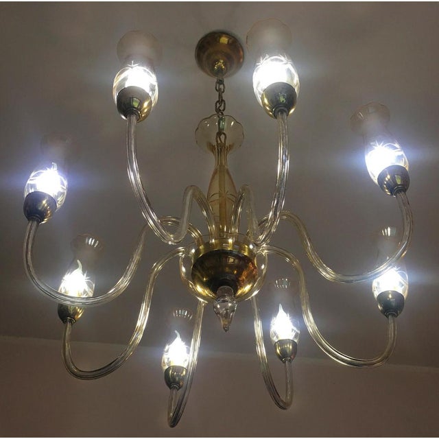 Metal Italian De Majo Chandelier in Murano Glass, 1990 For Sale - Image 7 of 18