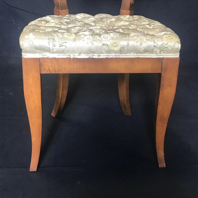 1960s French Walnut Dining Chairs With Fan Backs -Set of 4 For Sale - Image 5 of 12