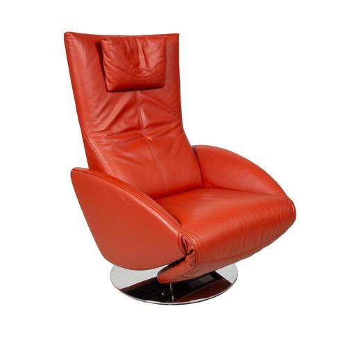Mate Lounge Chair in Orange Leather from FSM For Sale - Image 15 of 15