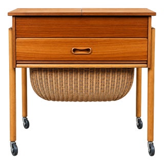 Danish Teak Sewing Table, 1970s For Sale