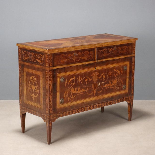 Neoclassical Style Mahogany Chest of Drawers For Sale - Image 12 of 12