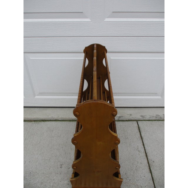 Large Wooden Magazine Rack With Shelves | Chairish