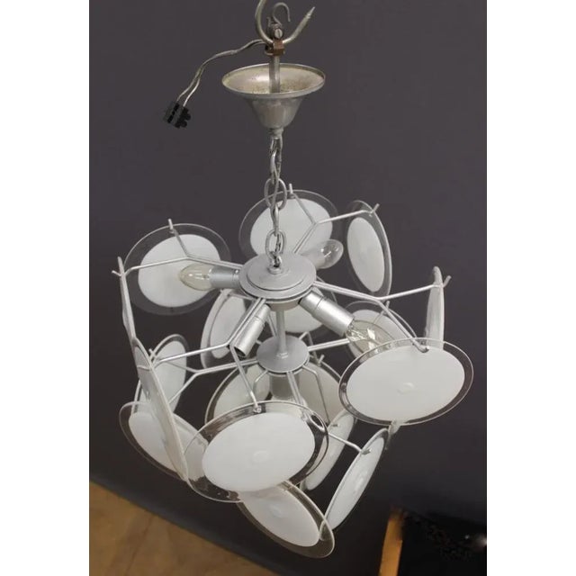 Murano Glass Disk Chandelier, 1970 For Sale - Image 6 of 11