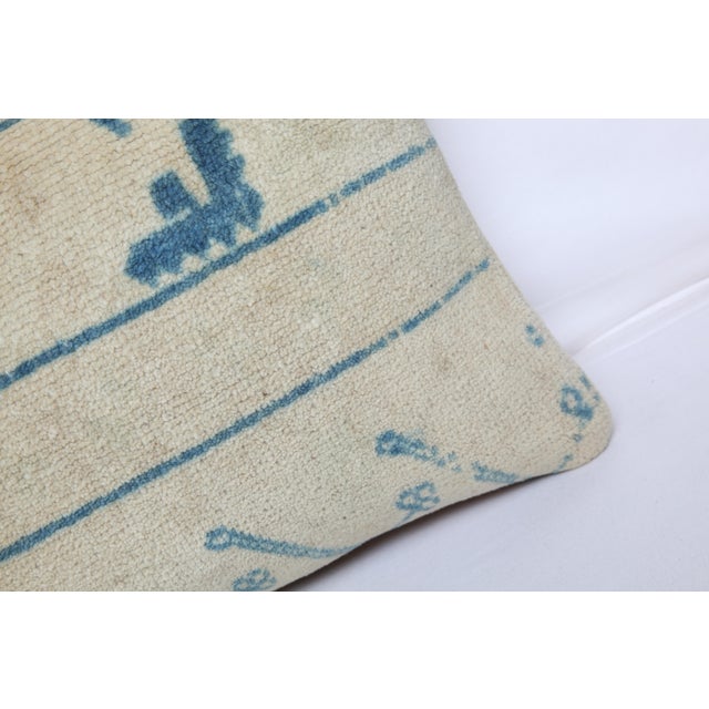Cream Bohemian Vintage Tribal Rug Lumbar Pillow -20'' X 14'' For Sale - Image 8 of 9