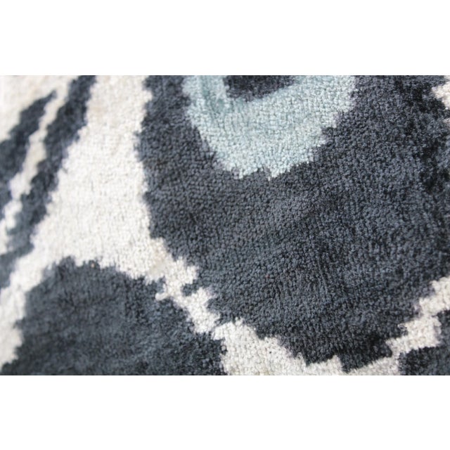 Contemporary Silk Velvet Ikat Pillow Cover Bohemian Pillow For Sale - Image 4 of 9