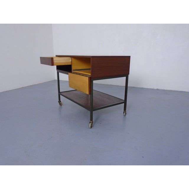 Wood Rollable Chest with Drawer by Herbert Hirche for Christian Holzäpfel, Germany, 1950s For Sale - Image 7 of 17