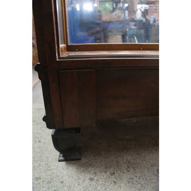 Brown Antique Grand Rapids Store Quartersawn Oak General Store Showcase Display Case For Sale - Image 8 of 12