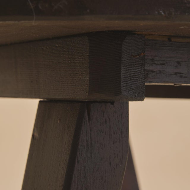 Wood French Brutalist Ebonized Wood Side Table, 1960s For Sale - Image 7 of 13