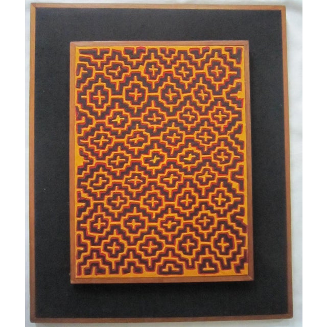 60's Era Kuna Tapestry in vivid geometric pattern. Hand sewn by the Kuna Indians in the mid 60's this one of several that...