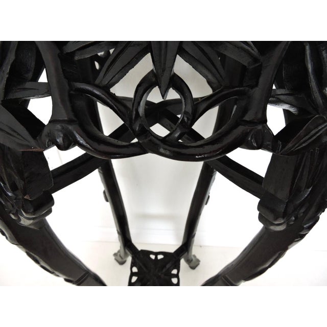 Four Dragons Chinese Rosewood & Marble Incense Stand/Display Table