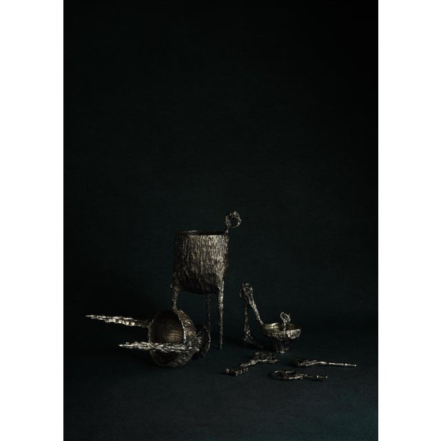 Metal Omnia Vanitas Vanité 19 Candelabra in Patinated Cast Bronze by William Guillon For Sale - Image 7 of 12
