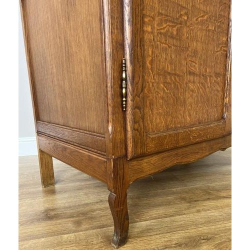 Brown Vintage French Louis XVI Style Carved Oak 2-Door Armoire For Sale - Image 8 of 12