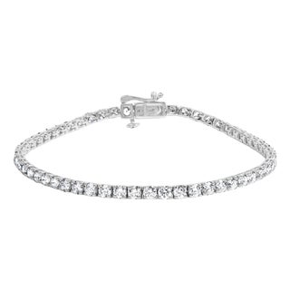 14K White Gold 5.0 Cttw Lab Grown Diamond Tennis Bracelet (F-G Color, VS1-VS2 Clarity) - 7.25" Inches For Sale