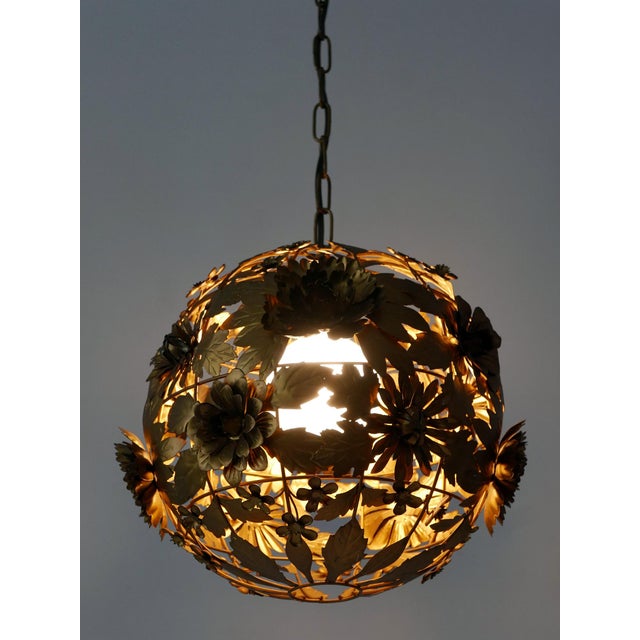 Mid-Century Modern Metal Floral Pendant Lamp, Germany, 1960s For Sale - Image 13 of 18