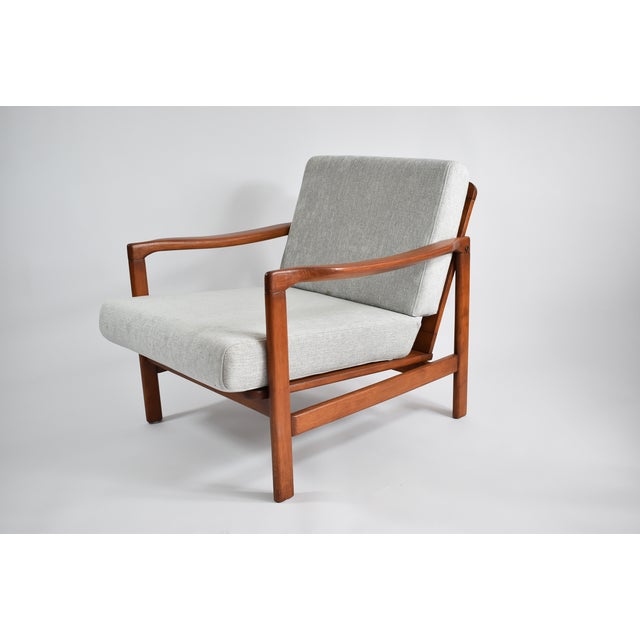 Scandinavian Grey Teak Armchair, 1960s For Sale - Image 12 of 12