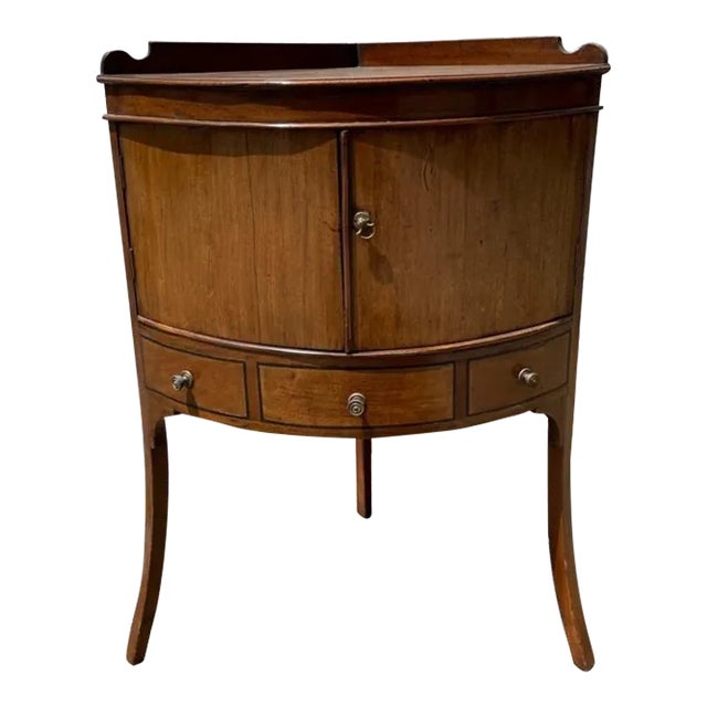 Mid 20th Century Mahogany Double Door Corner Nightstand For Sale