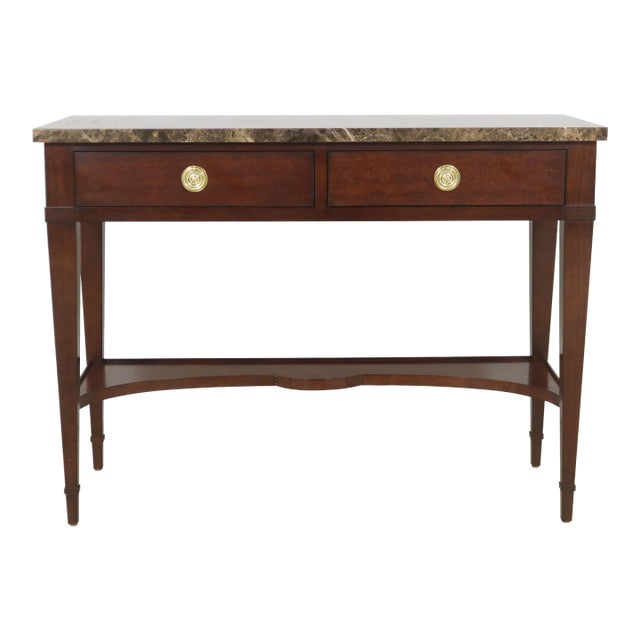 Councill 2 Drawer Granite Top Console Table For Sale