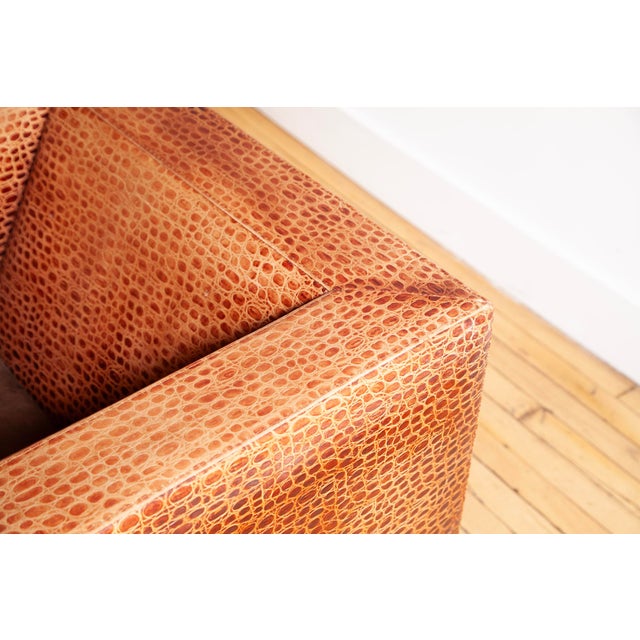 1990s 1990s Pair of Minotti “Suitcase Line” Club Chairs in Crocodile Leather. For Sale - Image 5 of 14