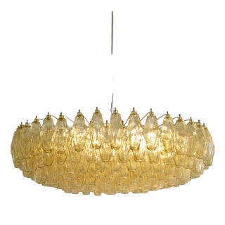Large Round Polyhedron Glass Pendant Light by Carlo Scarpa for Vetri Murano, 1990s For Sale