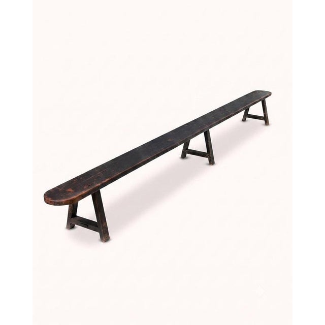 Antique French Provincial Wooden Bench For Sale - Image 9 of 9