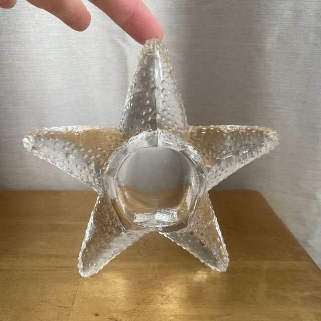 1980s Glass Starfish Votive Candle Holder For Sale - Image 5 of 5