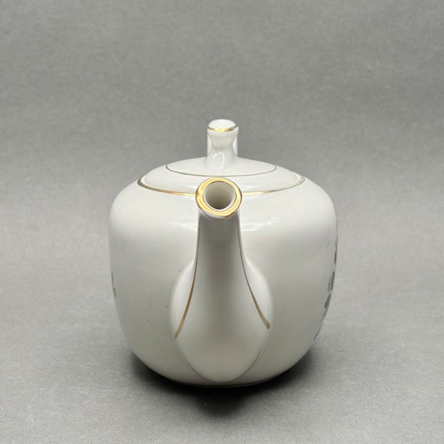 Vintage Ellgreave Wood & Sons Ironstone Teapot With Chinoiserie Bird Design For Sale - Image 4 of 9