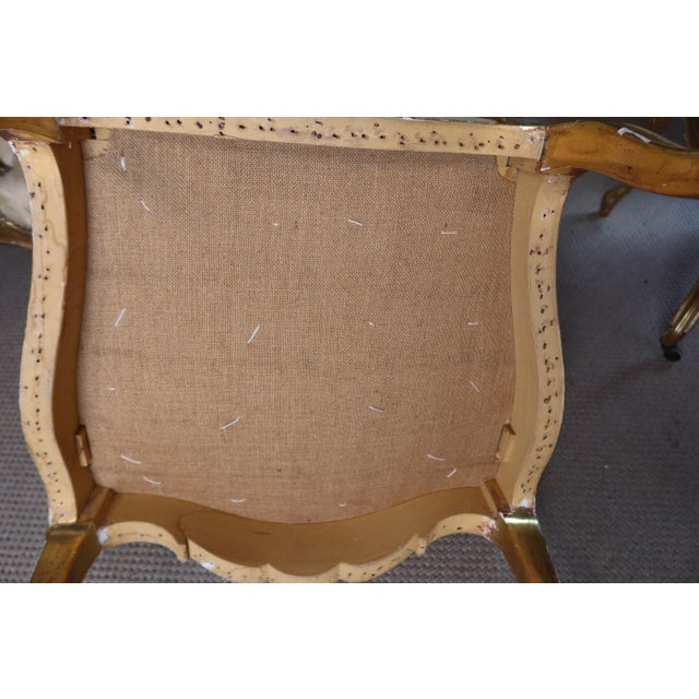 19th Century Gilded Wood Living Room, Set of 7 For Sale - Image 4 of 11