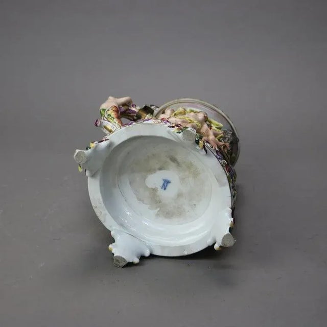 Oversized Antique Majolica Figural Footed Tankard With Classical Scene, Circa 1890 For Sale - Image 9 of 10